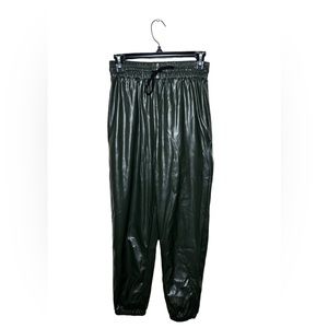 Faux leather joggers